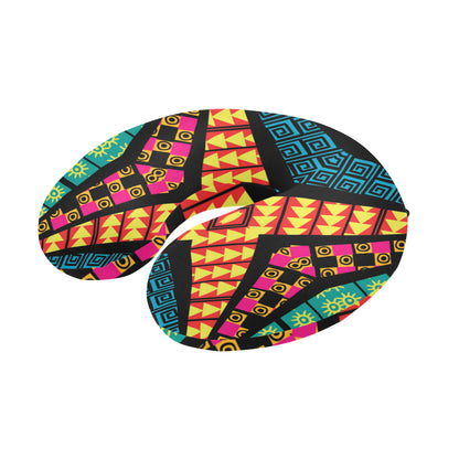 Kaleidoscope Pattern Print Design 05 U-Shaped Travel Neck Pillow
