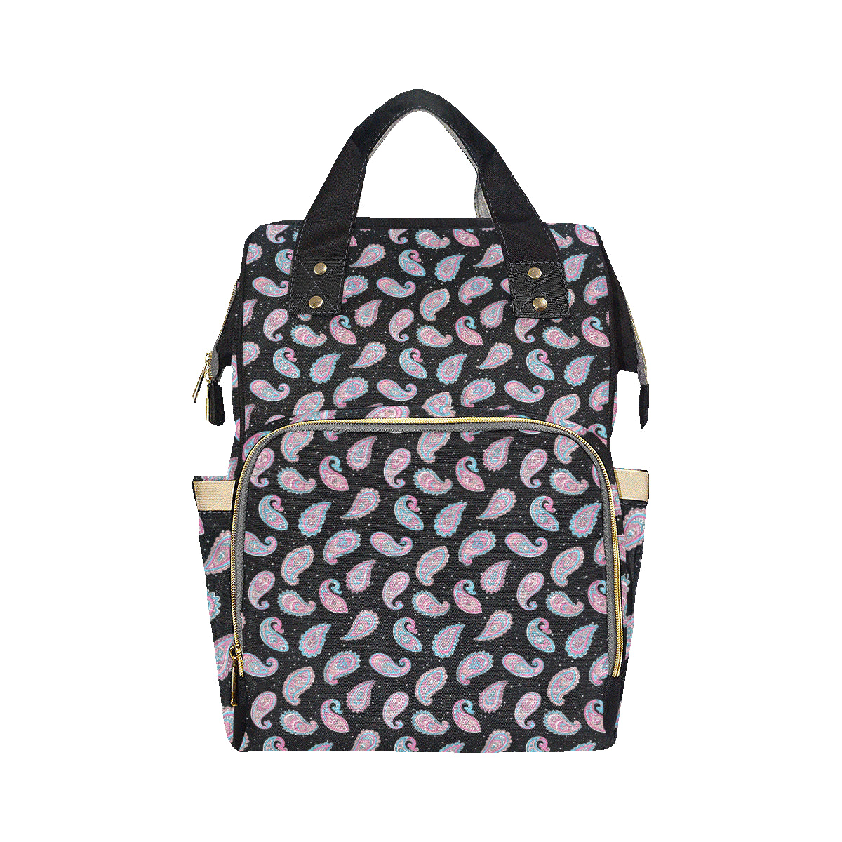 Paisley Pink Design Mandala Print Diaper Bag Backpack
