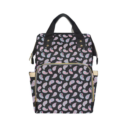 Paisley Pink Design Mandala Print Diaper Bag Backpack