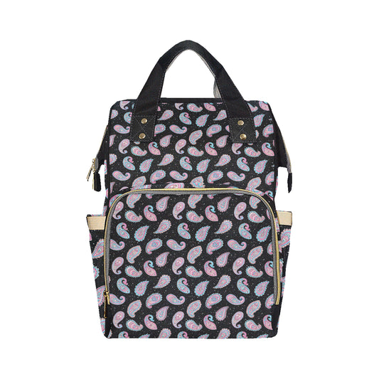 Paisley Pink Design Mandala Print Diaper Bag Backpack