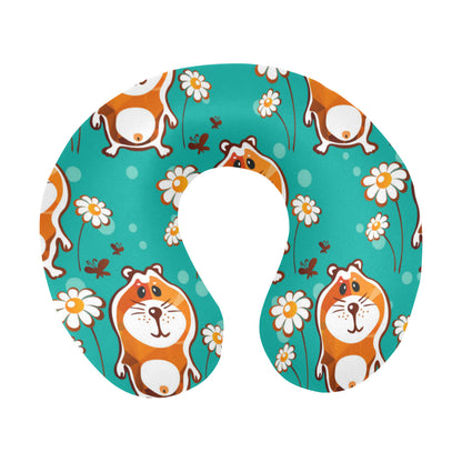 Hamster Pattern Print Design 01 U-Shaped Travel Neck Pillow