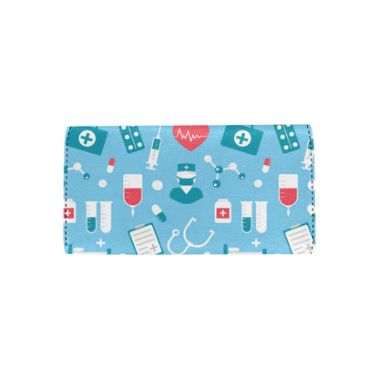 Nurse Pattern Print Design A03 Women's Trifold Wallet