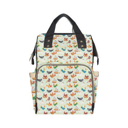 Chicken Pattern Print Design 07 Diaper Bag Backpack