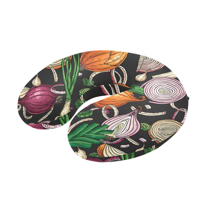 Onion Pattern Print Design A03 U-Shaped Travel Neck Pillow