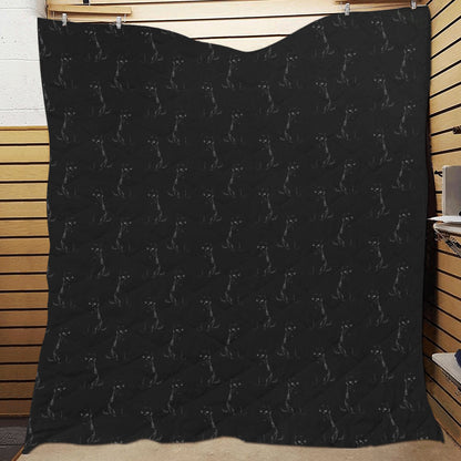 Black Cat Pattern Print Design 03 Premium Quilt