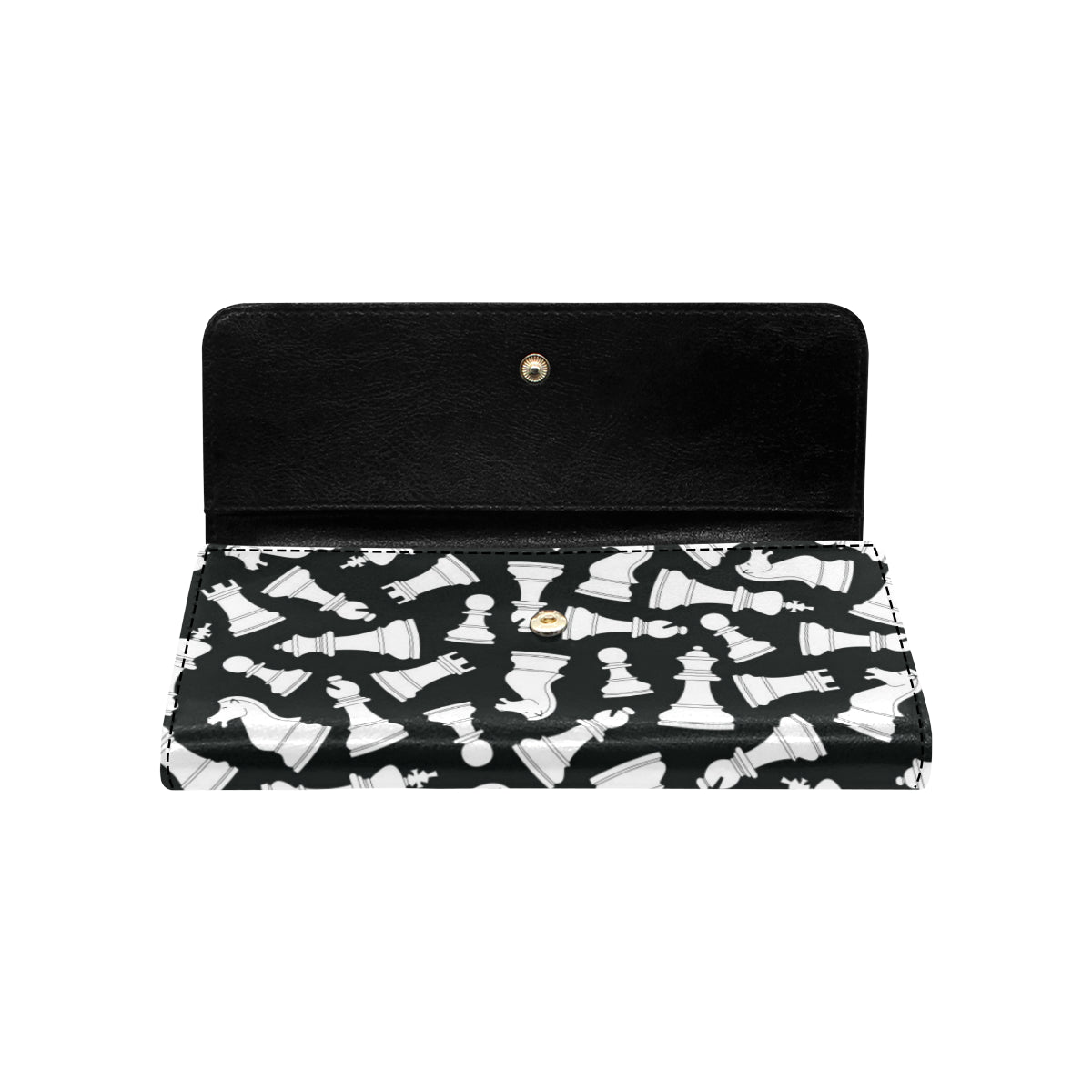 Chess Pattern Print Design 01 Women's Trifold Wallet