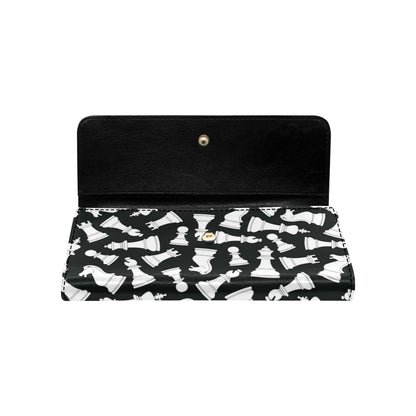 Chess Pattern Print Design 01 Women's Trifold Wallet