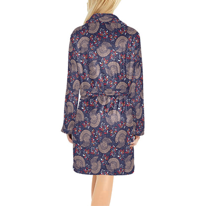 Turkey Print Design LKS401 Women's Fleece Robe
