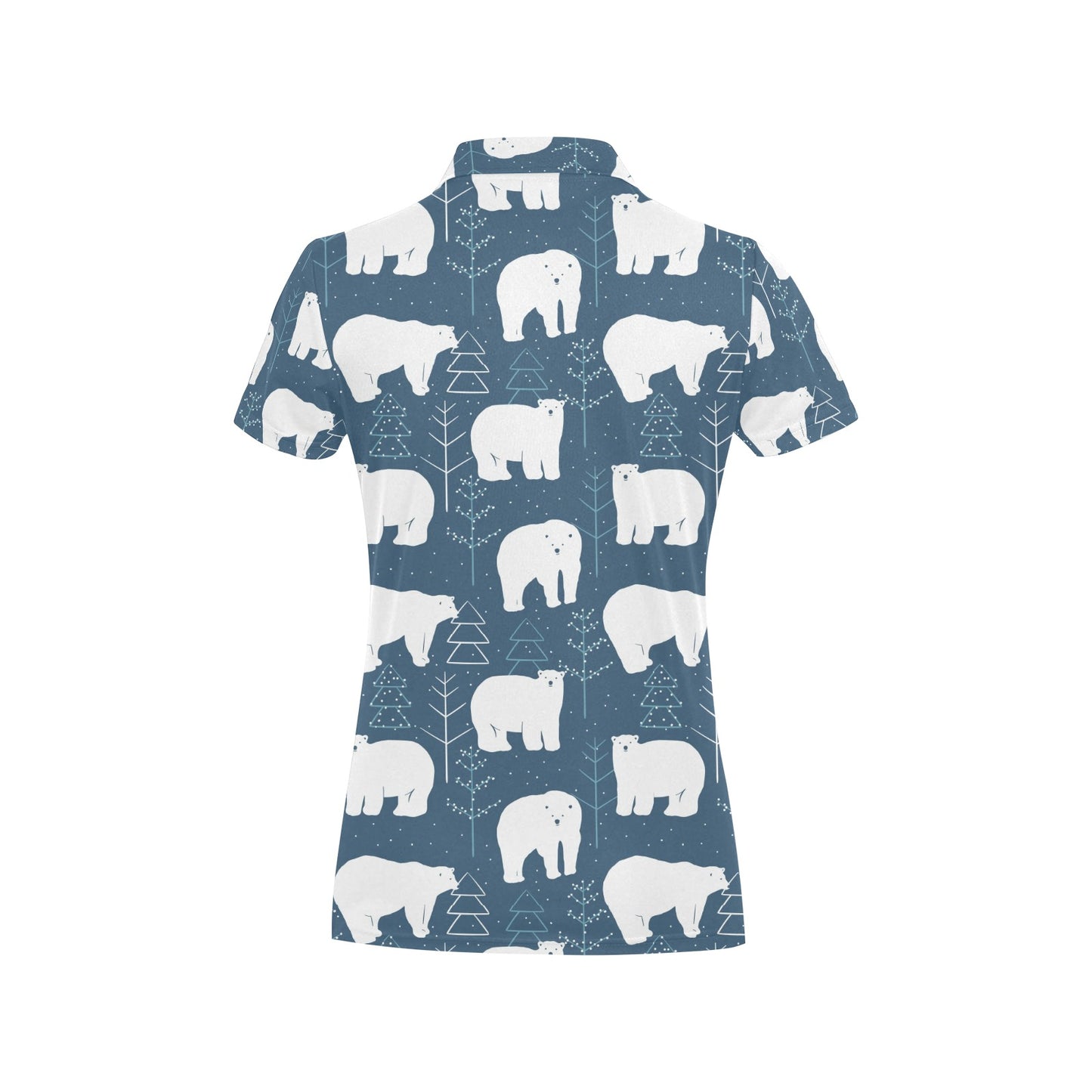 Polar Bear Pattern Print Design A01 Women's Polo Shirt
