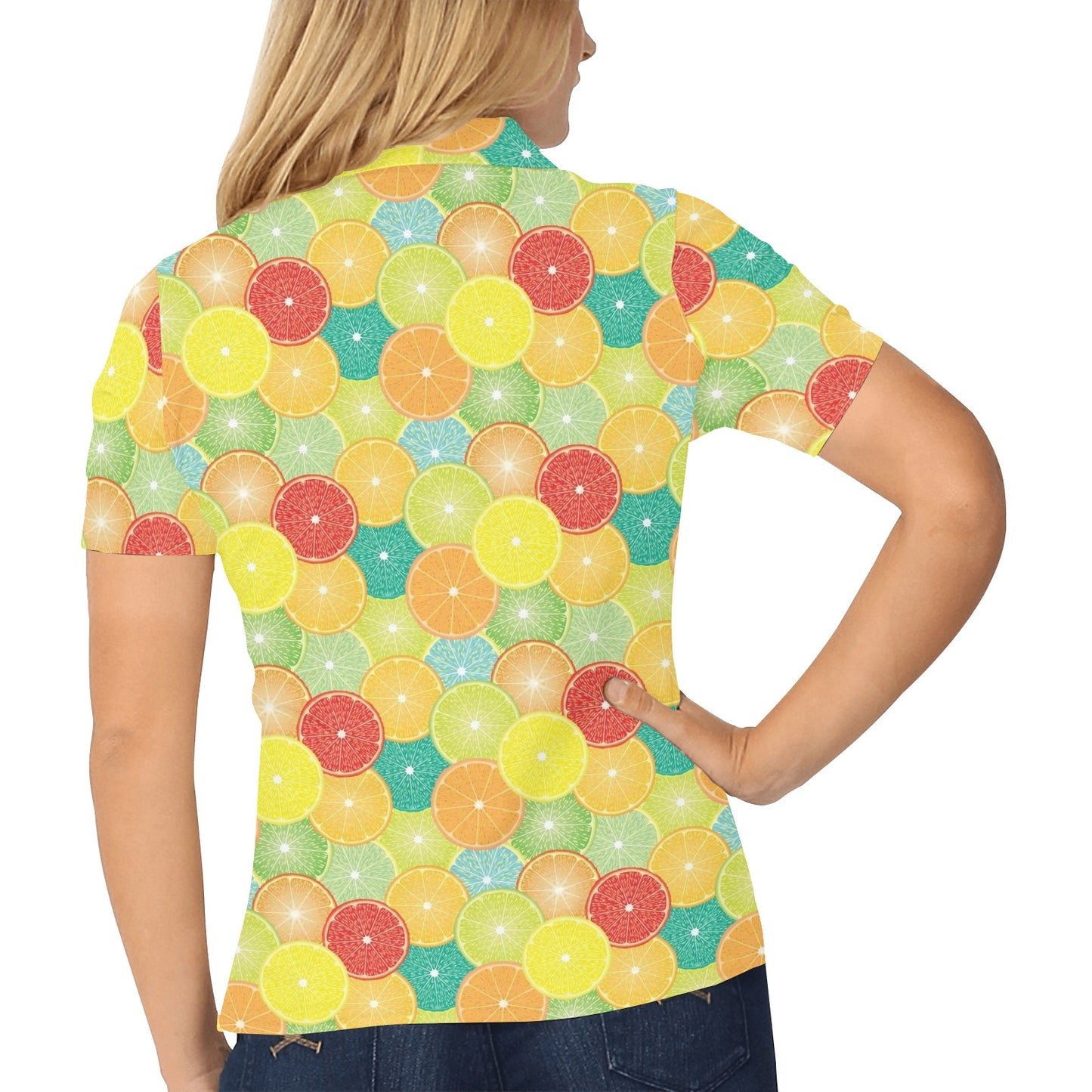 Citrus Pattern Print Design 01 Women's Polo Shirt