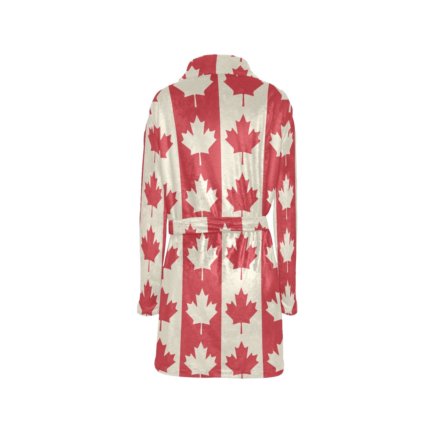 Maple Leaf Pattern Print Design 02 Women's Fleece Robe