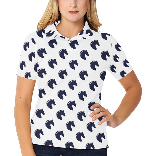 Horse Head Print Design LKS303 Women's Polo Shirt