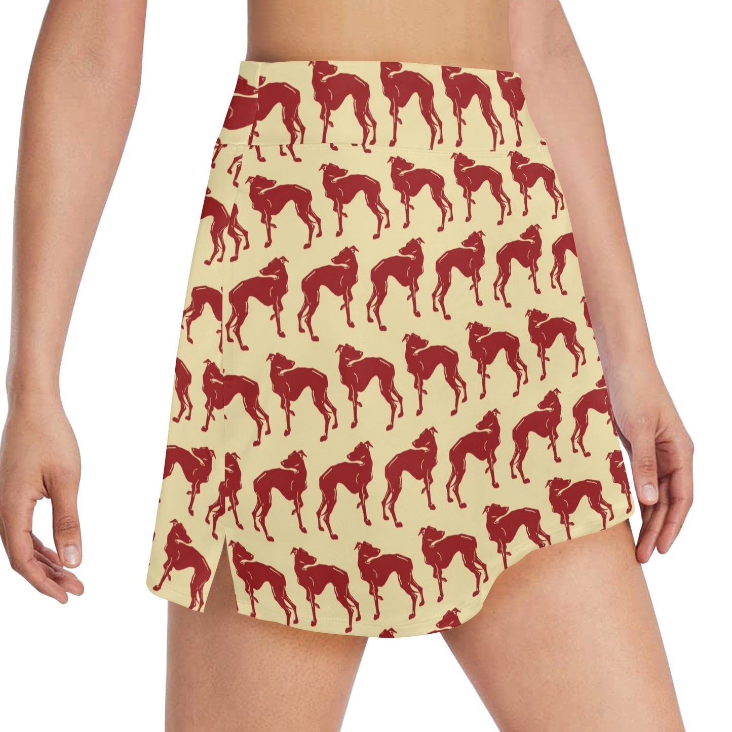 Whippets Print Design LKS301 17" Golf & Pickleball Skort with Pockets