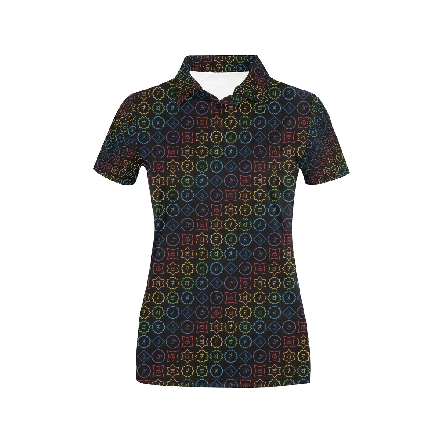 Chakra Colorful Symbol Pattern Women's Polo Shirt