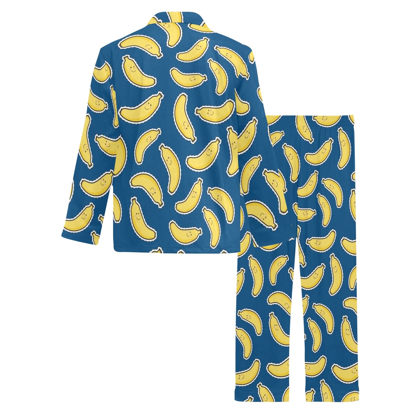 Banana Pattern Print Design BA03 Men's Long Pajama Set