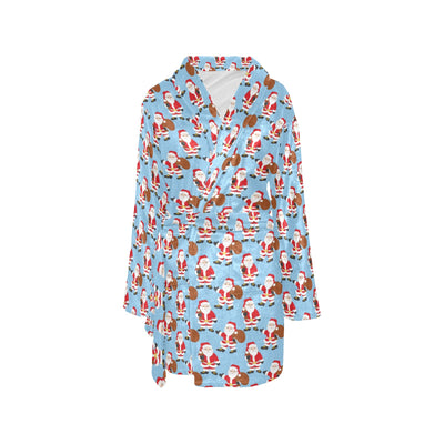 Santa Christmas Themed Print Design LKS305 Women's Fleece Robe