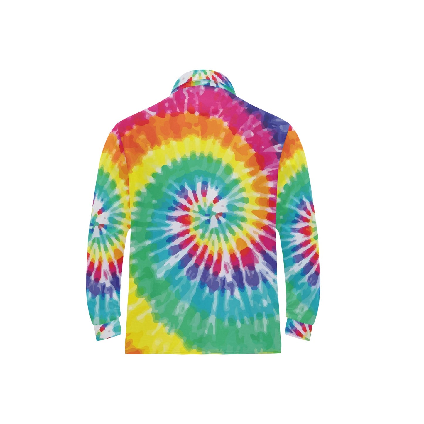 Tie Dye Long Sleeve Polo Shirt For Men's