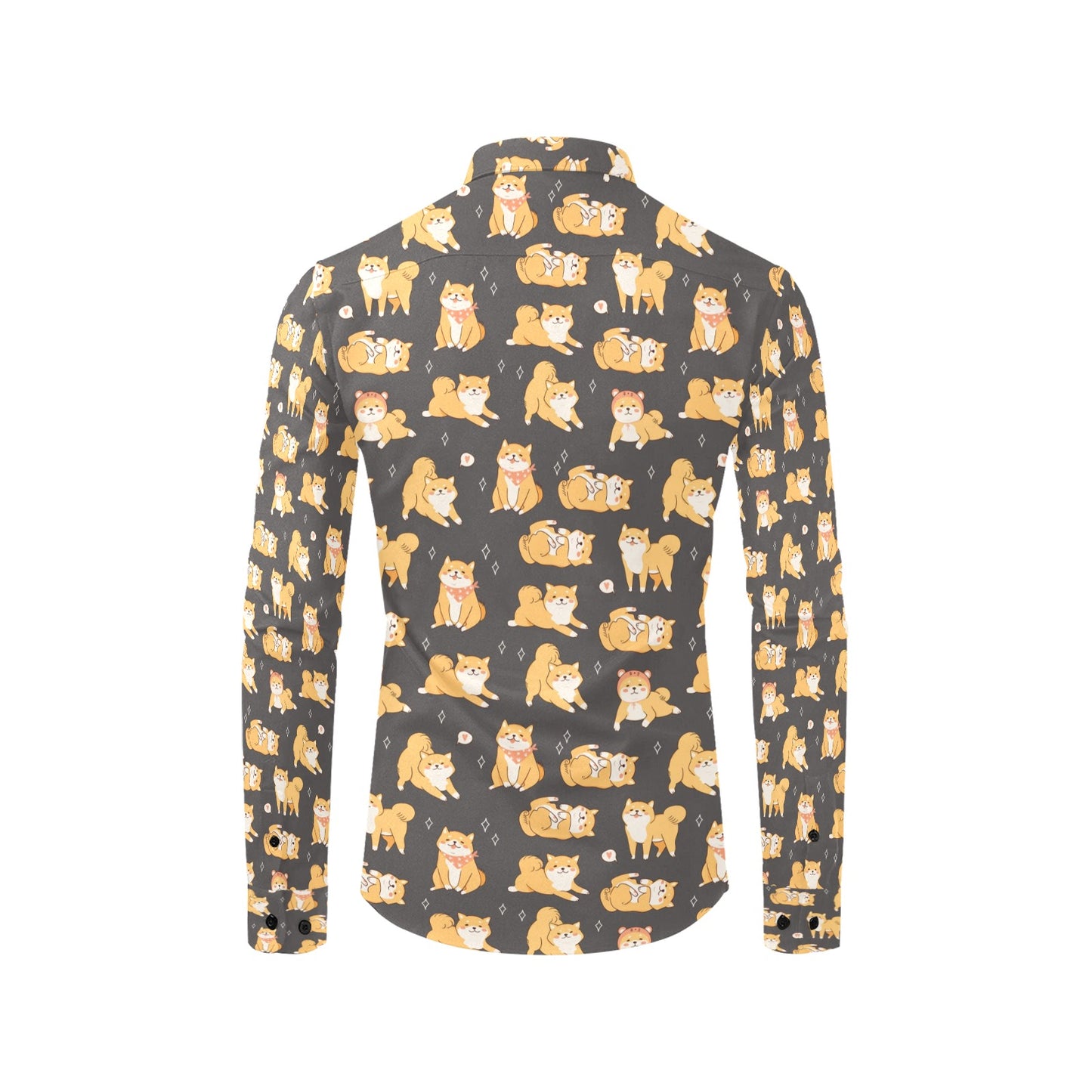 Shiba Inu Print Design LKS309 Men's Long Sleeve Dress Shirt