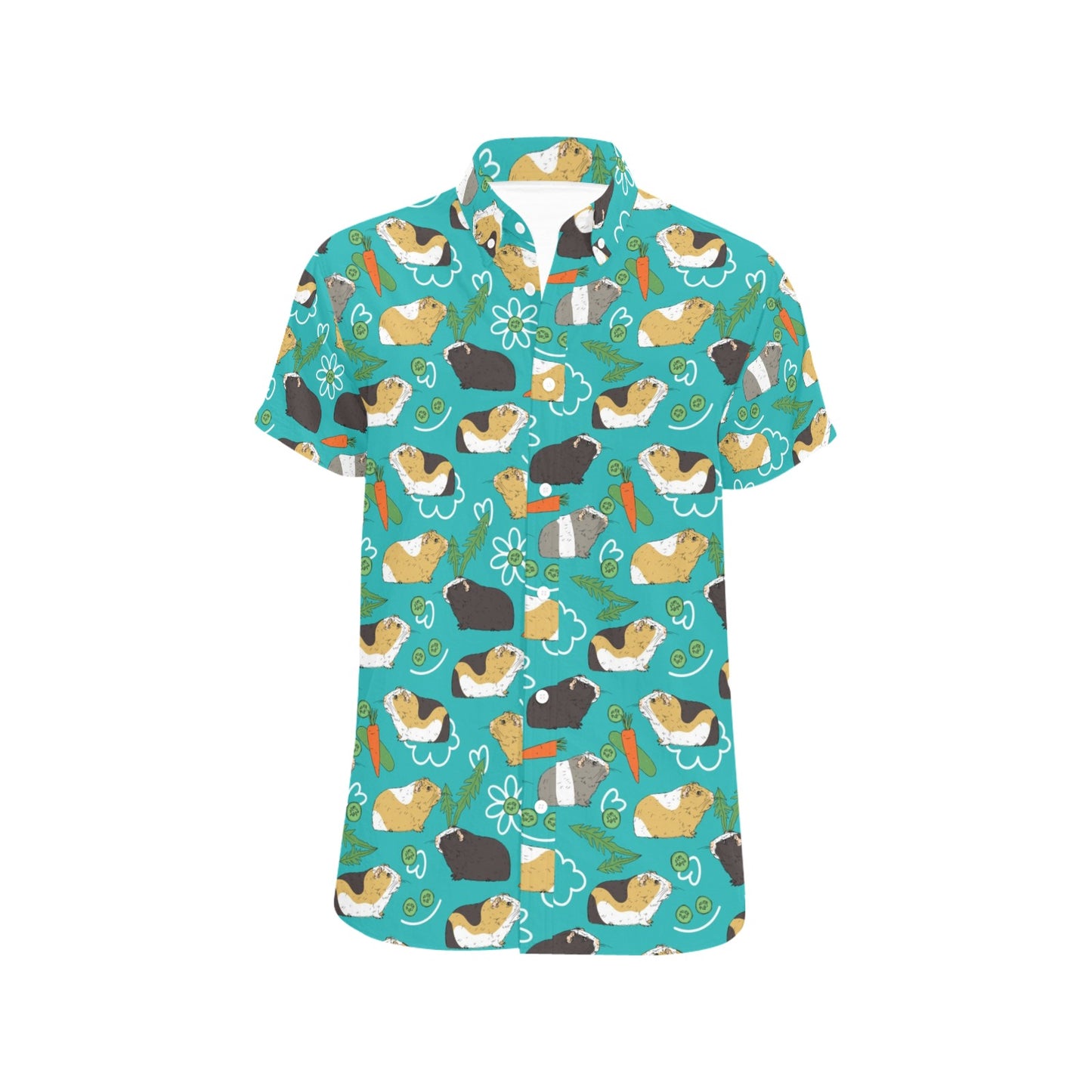 Guinea Pig Print Design LKS402 Men Short Sleeve Button Up Shirt