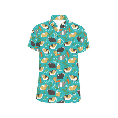 Guinea Pig Print Design LKS402 Men Short Sleeve Button Up Shirt