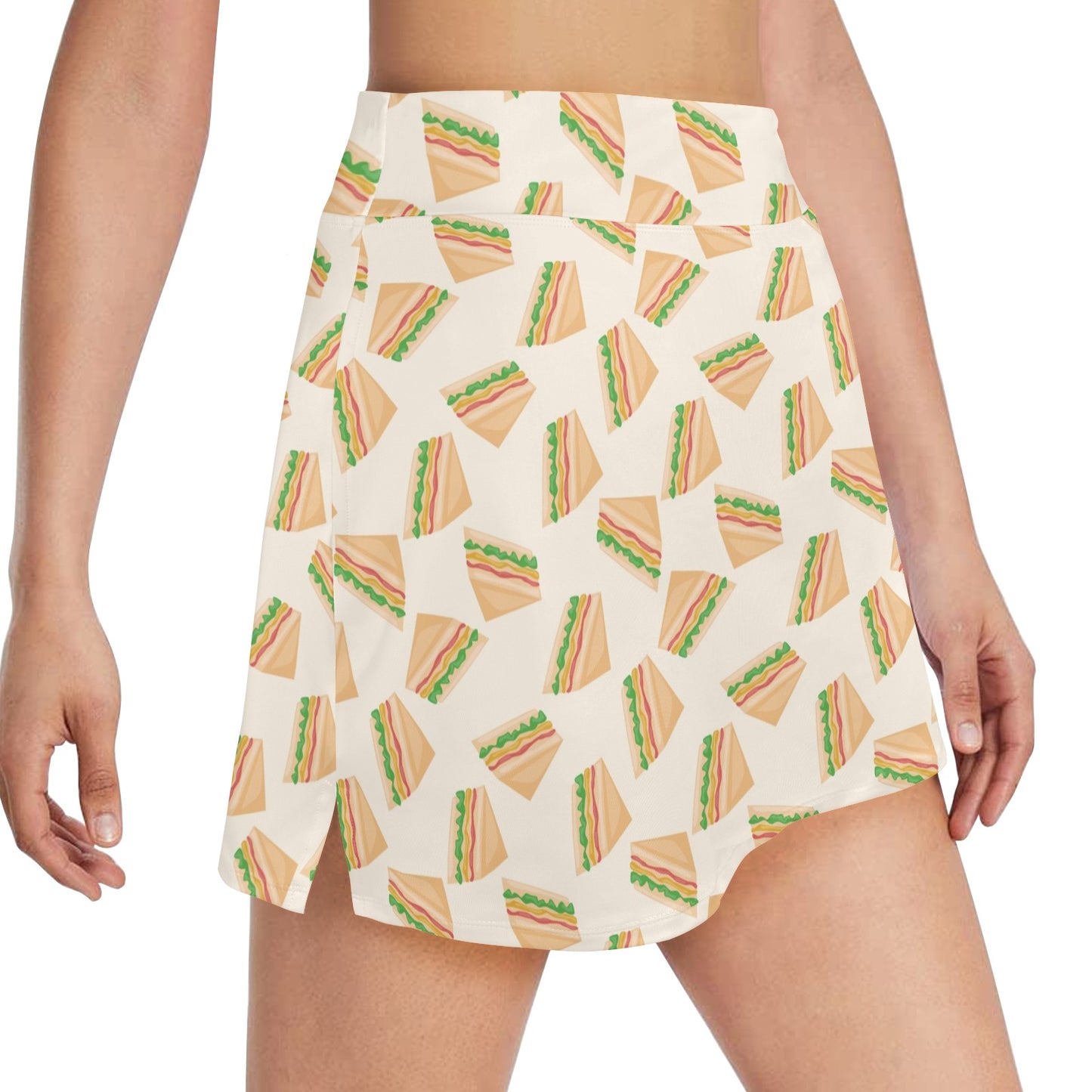 Sandwich Print Design LKS301 Women's Golf Skirt with Pocket
