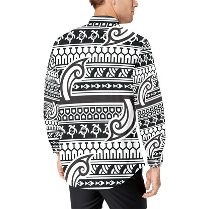 Samoan Style Print Design LKS305 Men's Long Sleeve Dress Shirt