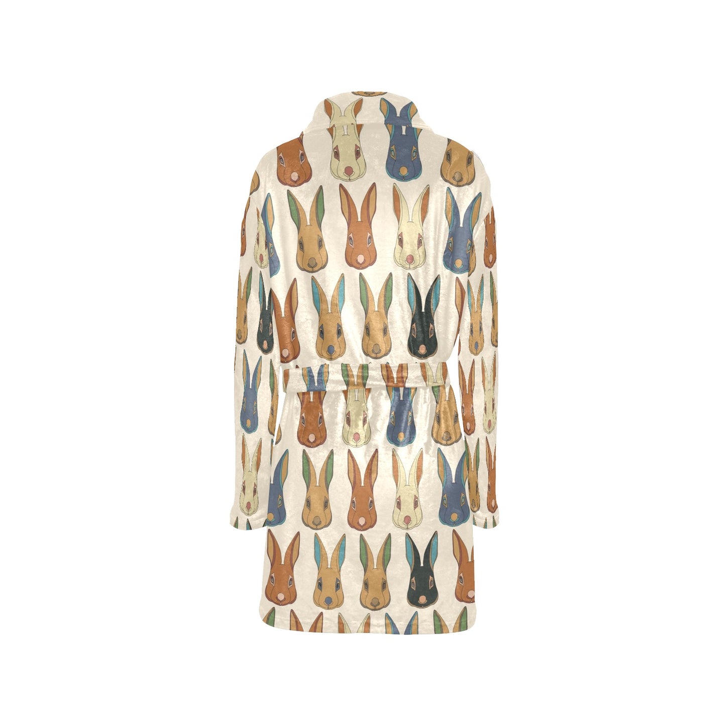 Rabbit Pattern Print Design RB04 Women's Fleece Robe