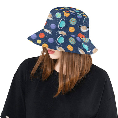 Planet With Star Print Design LKS303 Unisex Bucket Hat
