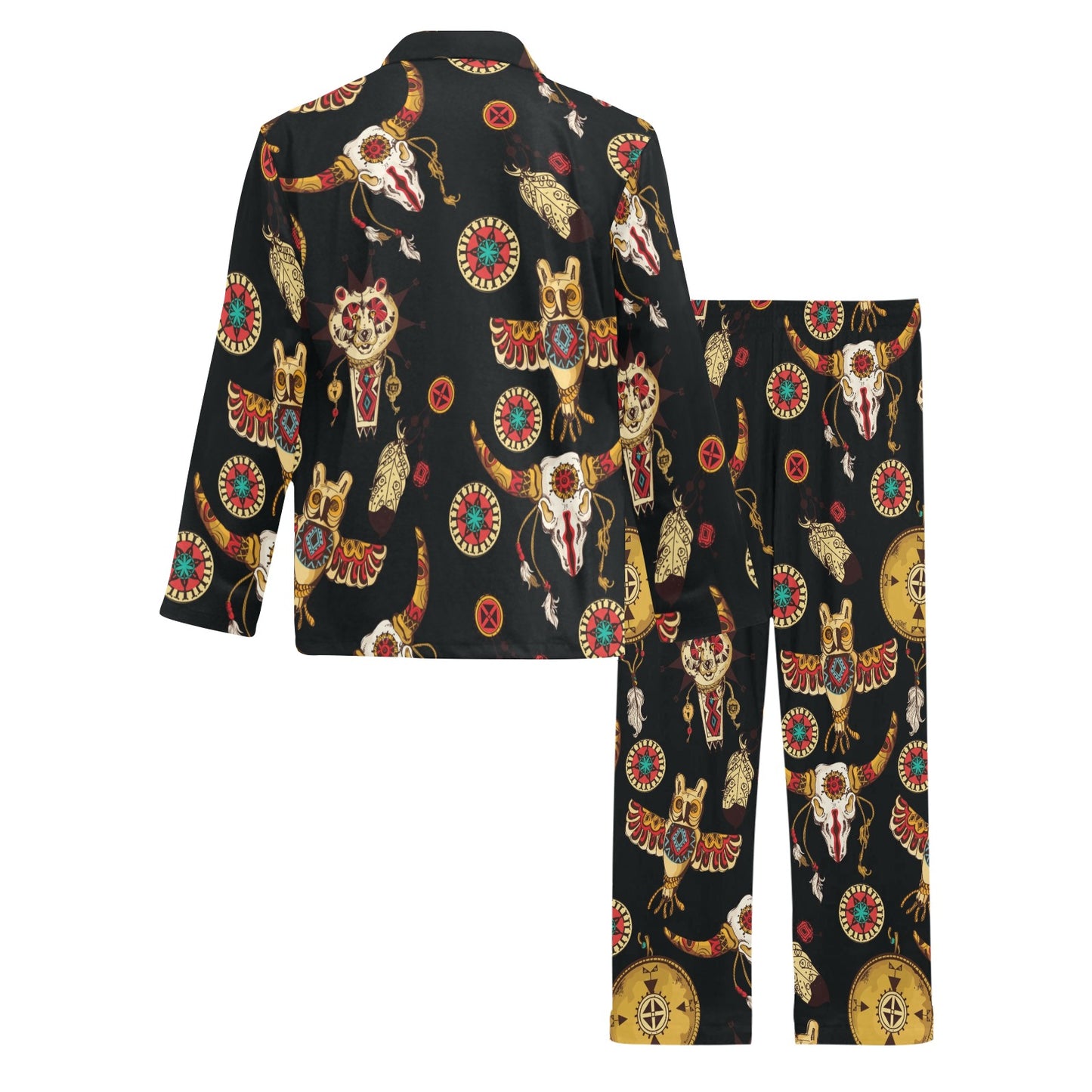 Native American Symbol Pattern Men's Long Pajama Set