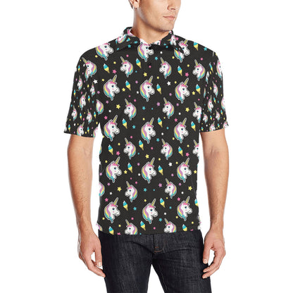 Unicorn Print Design LKS302 Men Polo Shirt