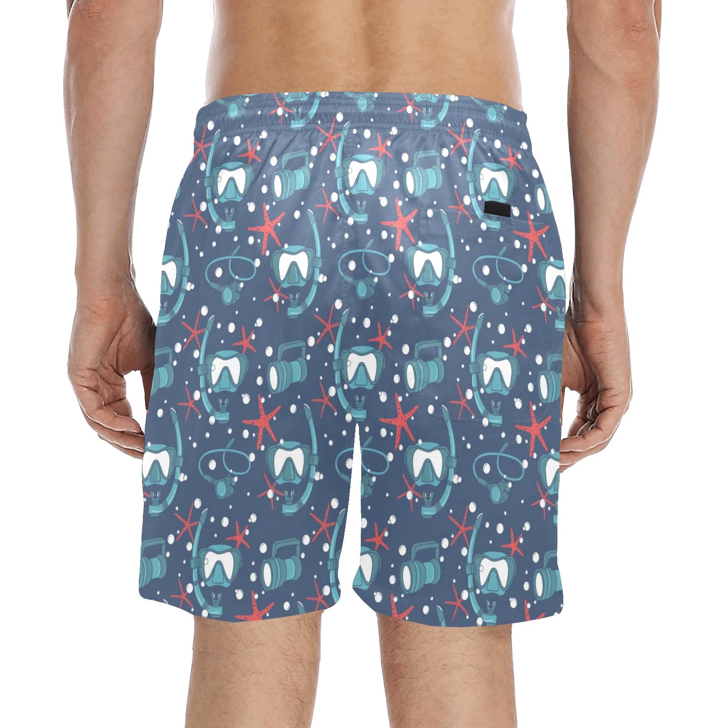 Scuba Equipment Print Design LKS302 Men's Swim Trunks Beach Shorts