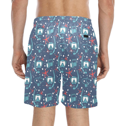 Scuba Equipment Print Design LKS302 Men's Swim Trunks Beach Shorts