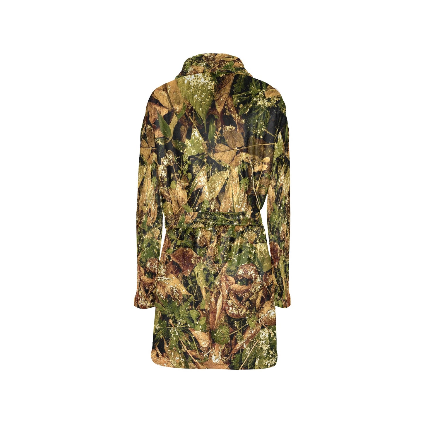 Camo Realistic Tree Forest Texture Print Women's Fleece Robe