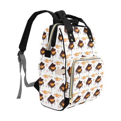 Piano Print Design LKS406 Diaper Bag Backpack