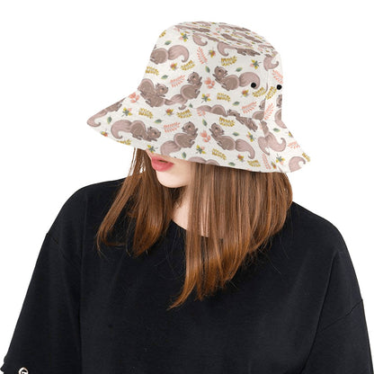Squirrel Print Design LKS307 Unisex Bucket Hat