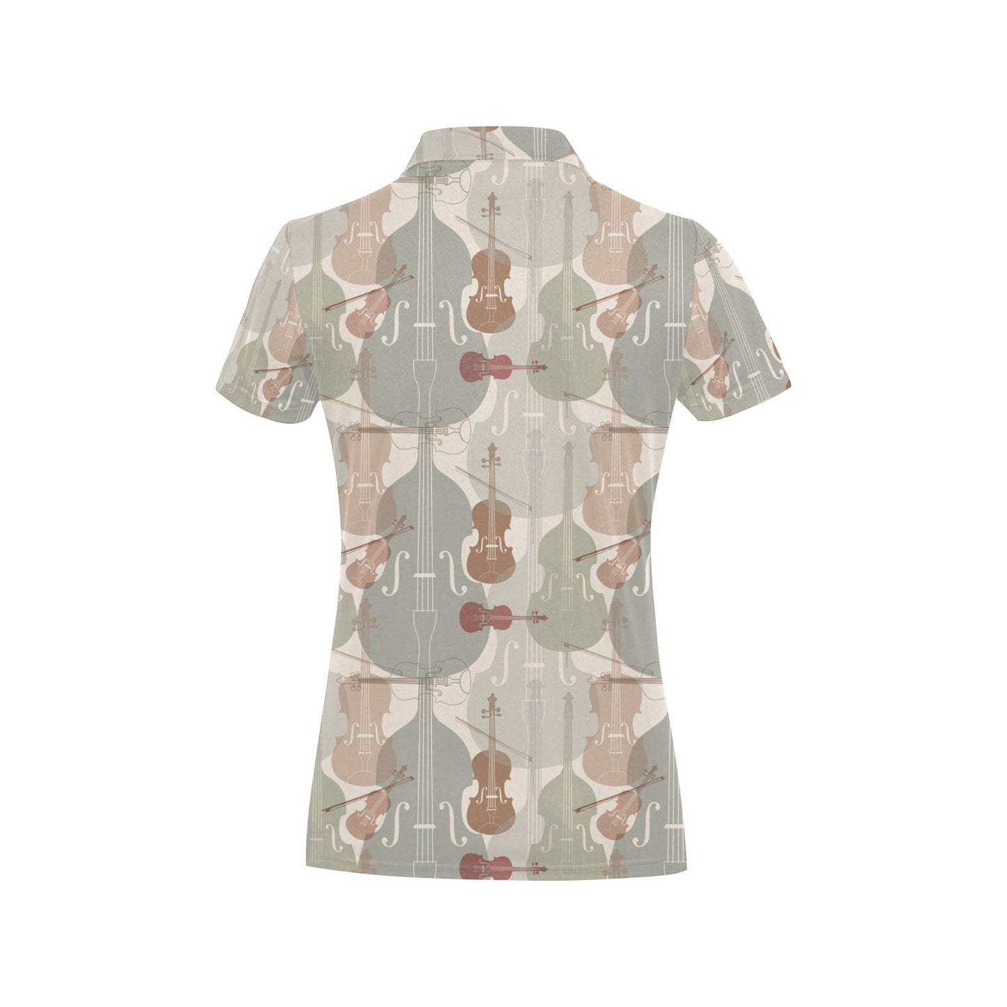 Violin Pattern Print Design 01 Women's Polo Shirt
