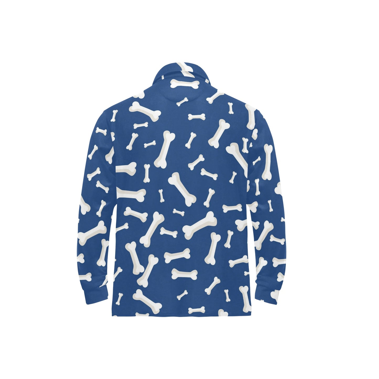 Dog Bone Pattern Print Design 03 Long Sleeve Polo Shirt For Men's