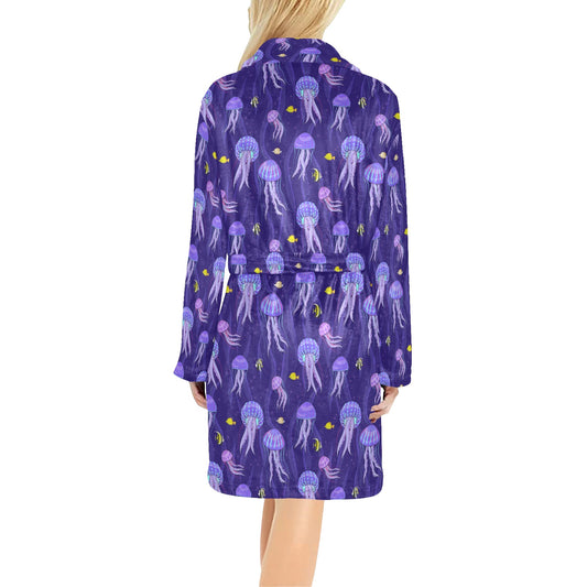 Jellyfish Style Print Women's Fleece Robe