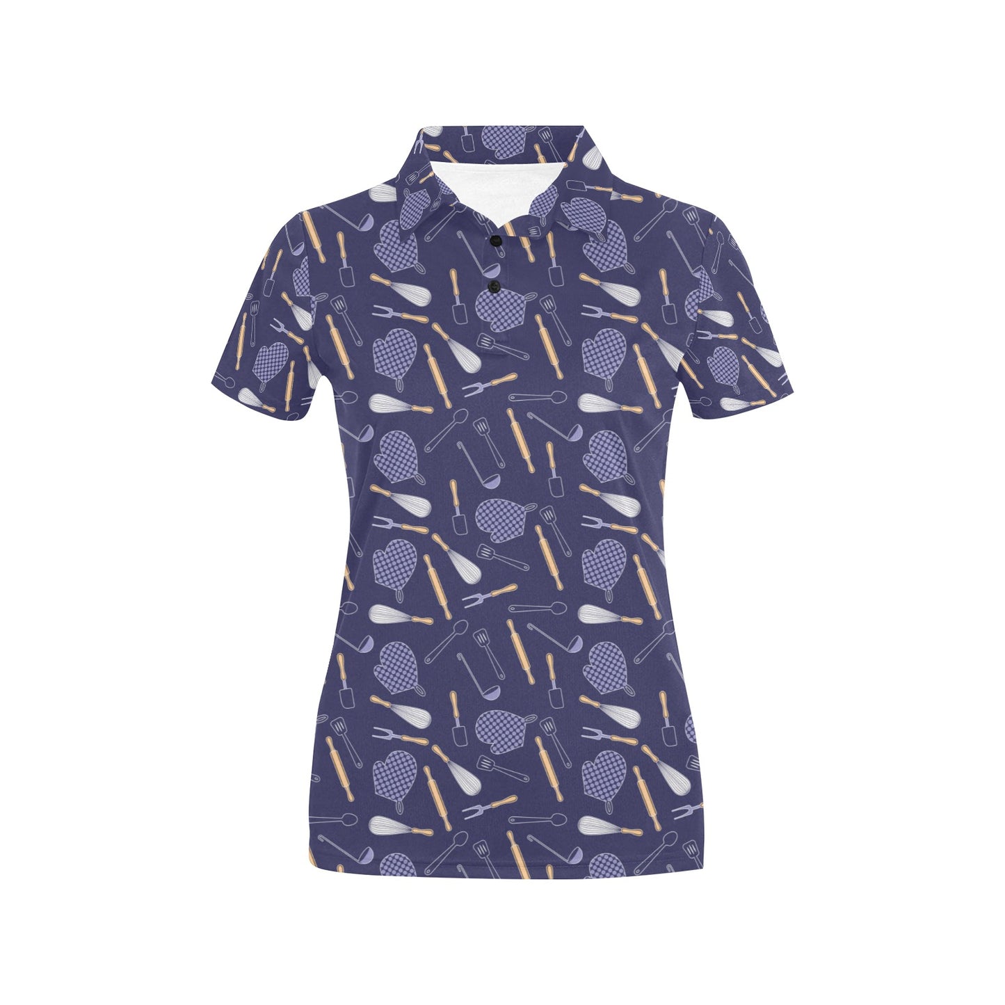 Cooking Kitchen Tools Pattern Print Design 04 Women's Polo Shirt