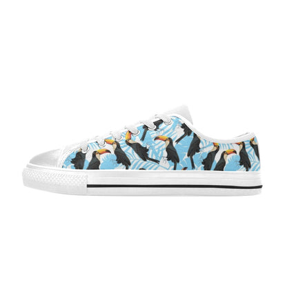 Toucan Print Design LKS303 Women's White Low Top Shoes