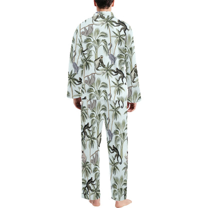 Rainforest Pattern Print Design RF04 Men's Long Pajama Set