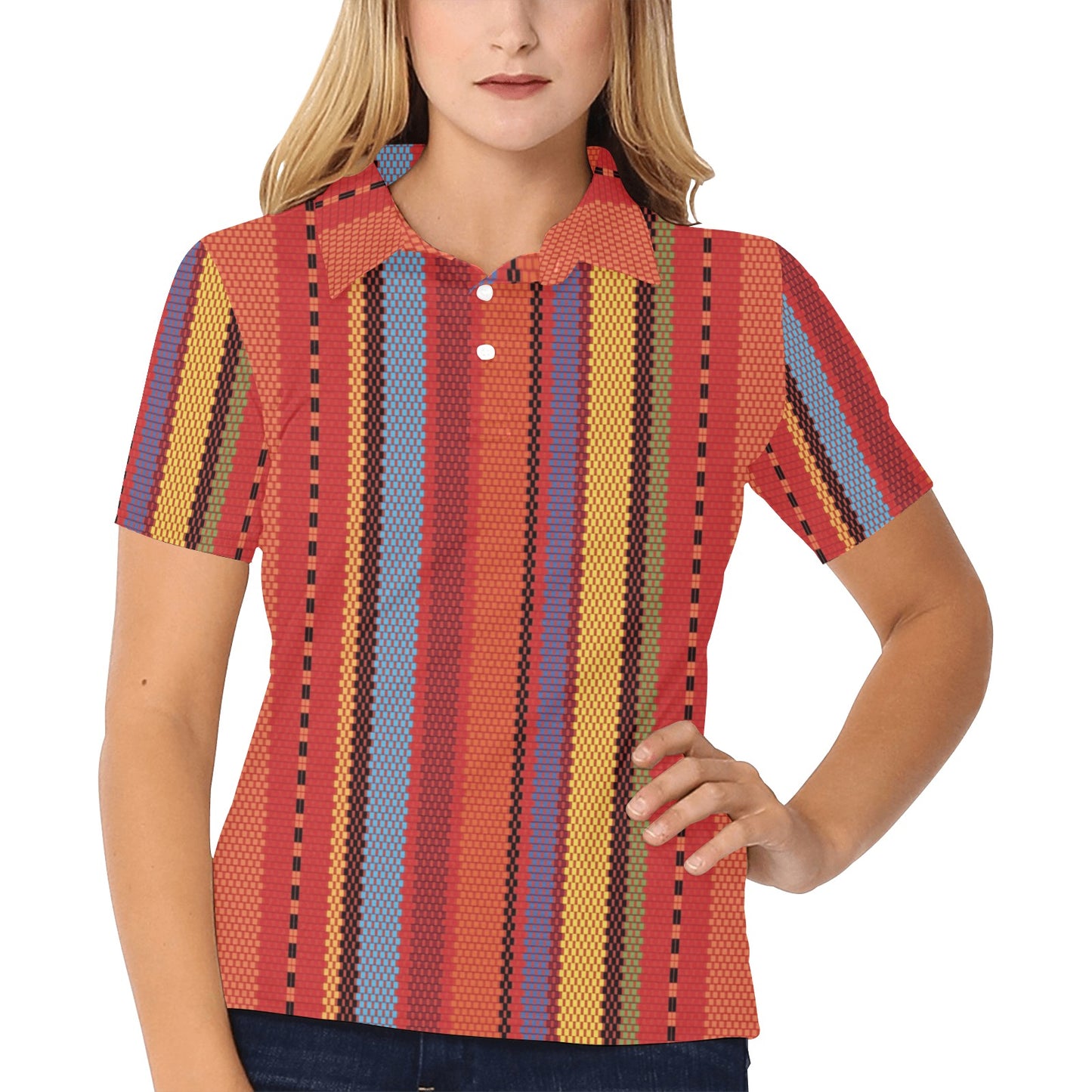 Mexican Pattern Print Design 05 Women's Polo Shirt