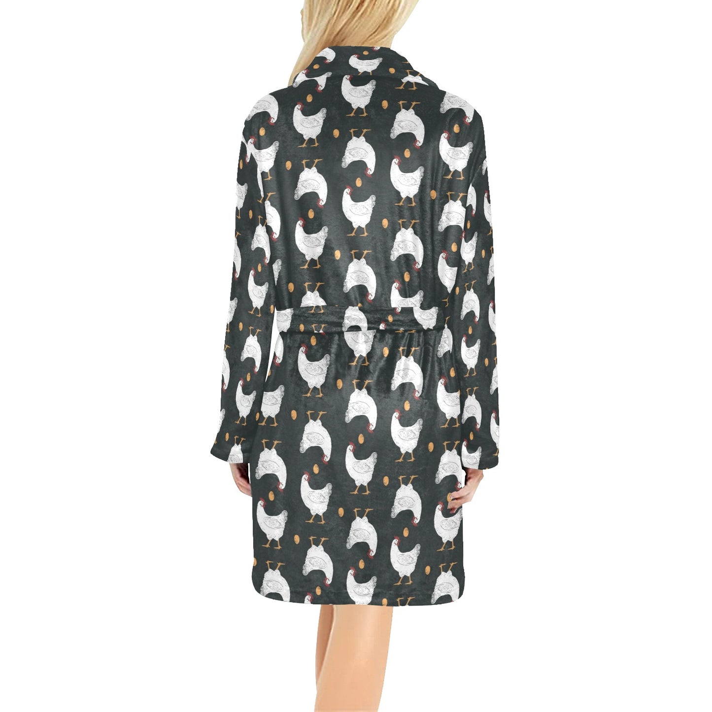 Chicken Pattern Print Design 06 Women's Fleece Robe