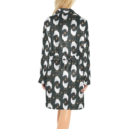 Chicken Pattern Print Design 06 Women's Fleece Robe