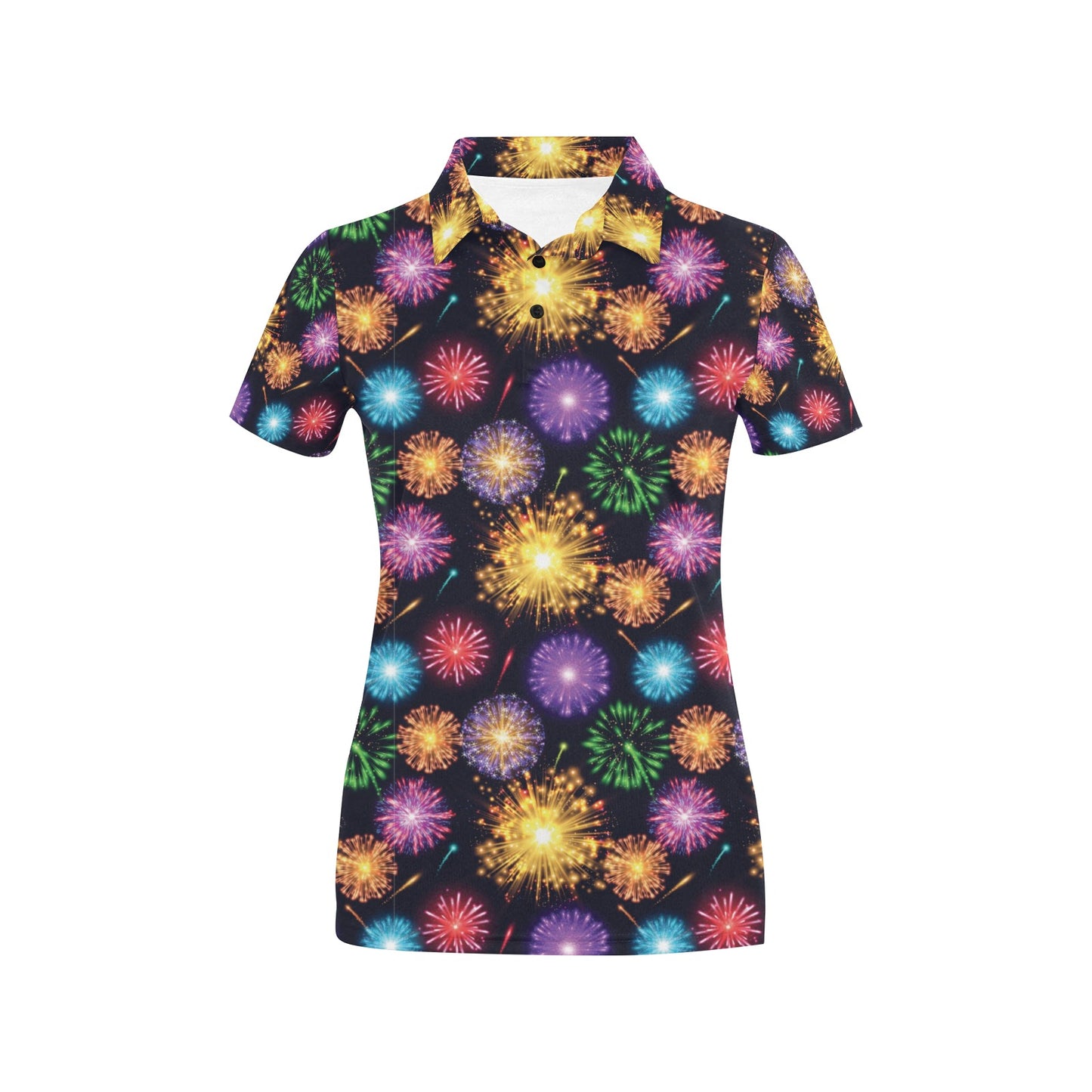 Firework Print Design LKS305 Women's Polo Shirt
