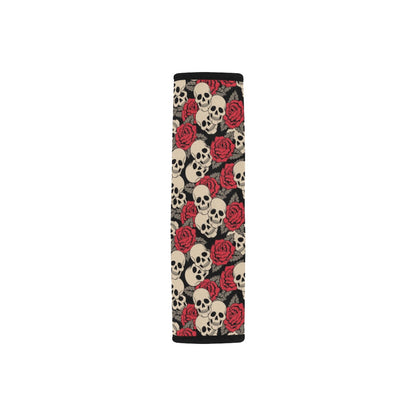 Skull And Roses Print Design LKS301 Car Seat Belt Cover