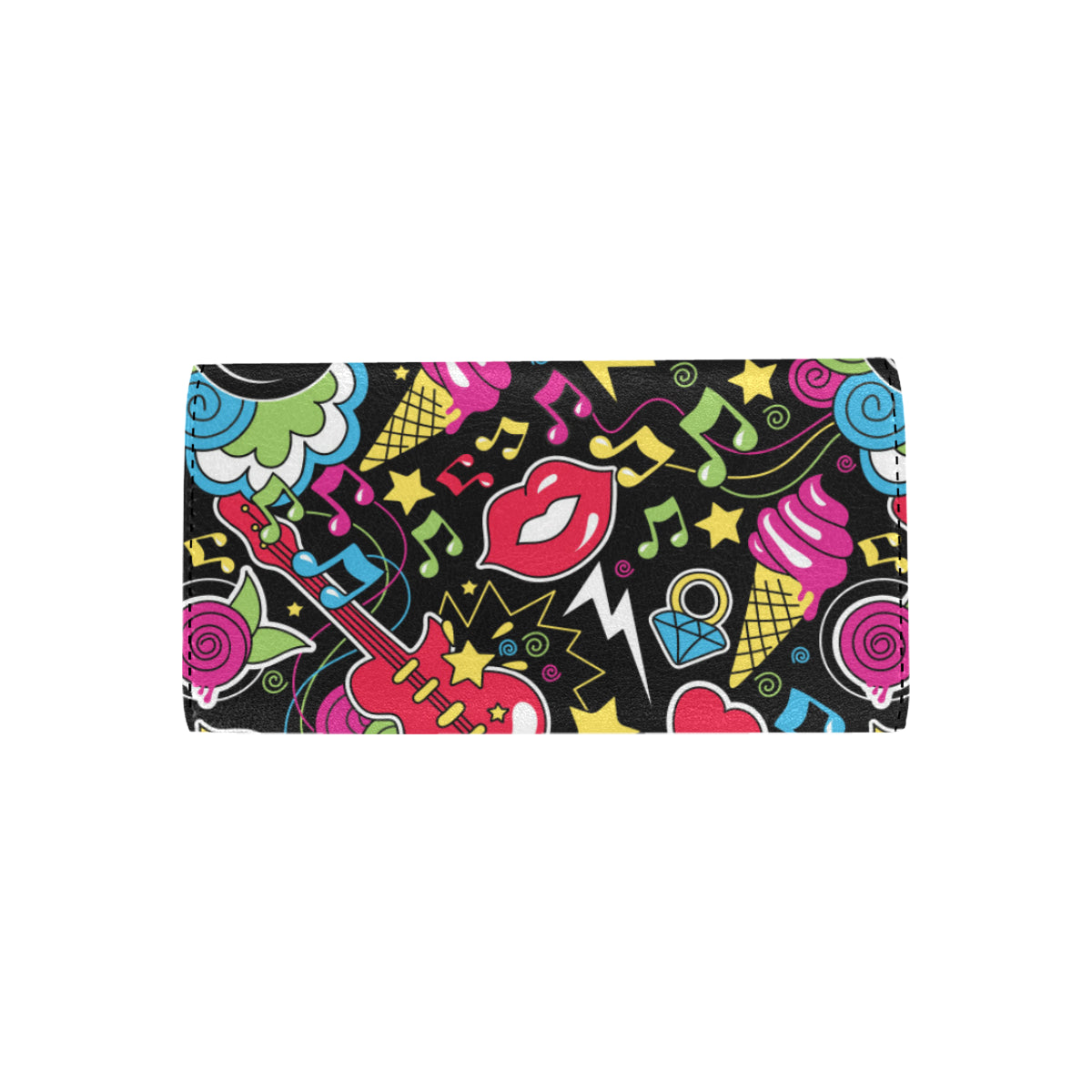 Pop Art Pattern Print Design A04 Women's Trifold Wallet