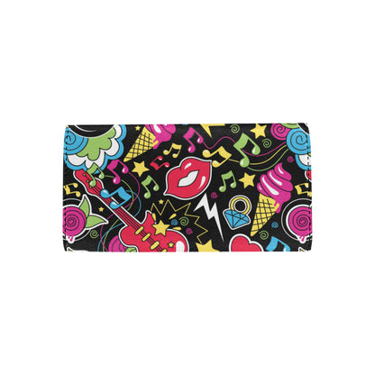 Pop Art Pattern Print Design A04 Women's Trifold Wallet