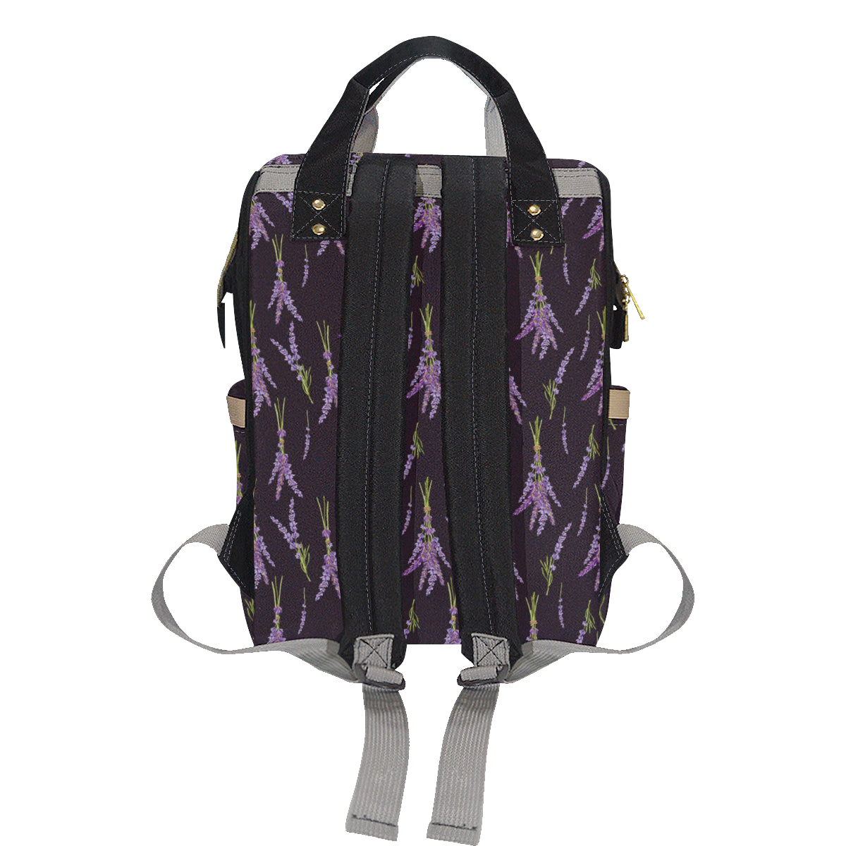 Lavender Pattern Print Design LV05 Diaper Bag Backpack