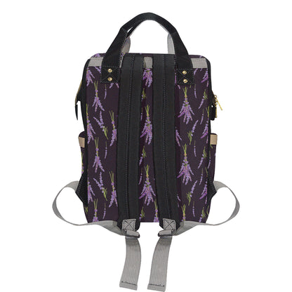 Lavender Pattern Print Design LV05 Diaper Bag Backpack
